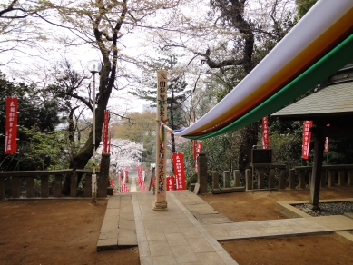 観音堂から見た開帳塔婆