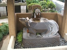 亀のような形をした水屋