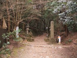 女人堂から見た上醍醐への道